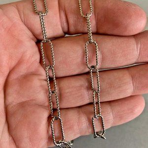 CAROLYN POLLACK American West Sterling 24" Paperclip Chain Necklace QVC SOLD OUT